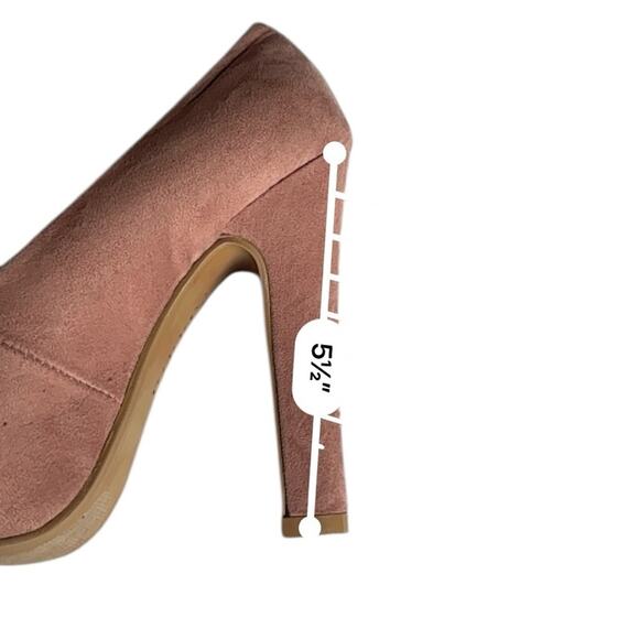Torrid Faux Suede Pink Platform Heels Size 7 WW - Picture 6 of 7